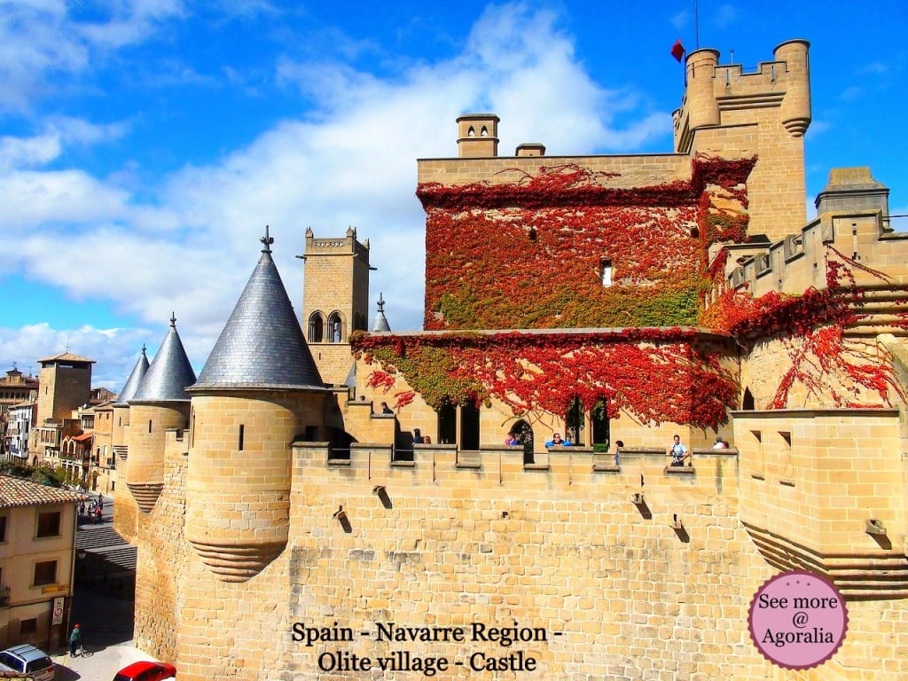 Spain-Navarre-Region-Olite-village-Castle