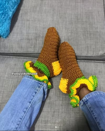 Pretty crochet socks