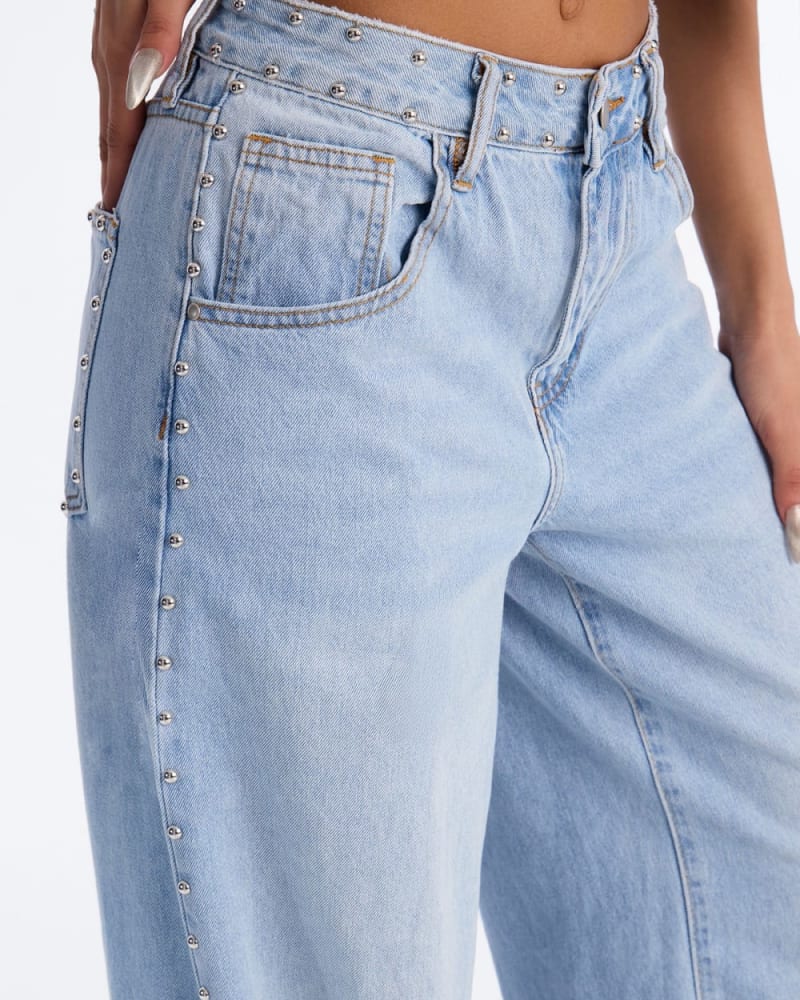 Full Studded Nova Wide Legged Denim