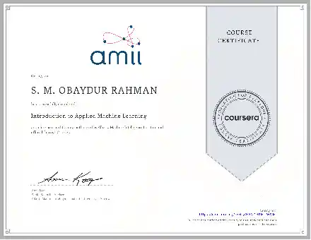 Shimanto Rehman - Introduction to Applied Machine Learning - AMII