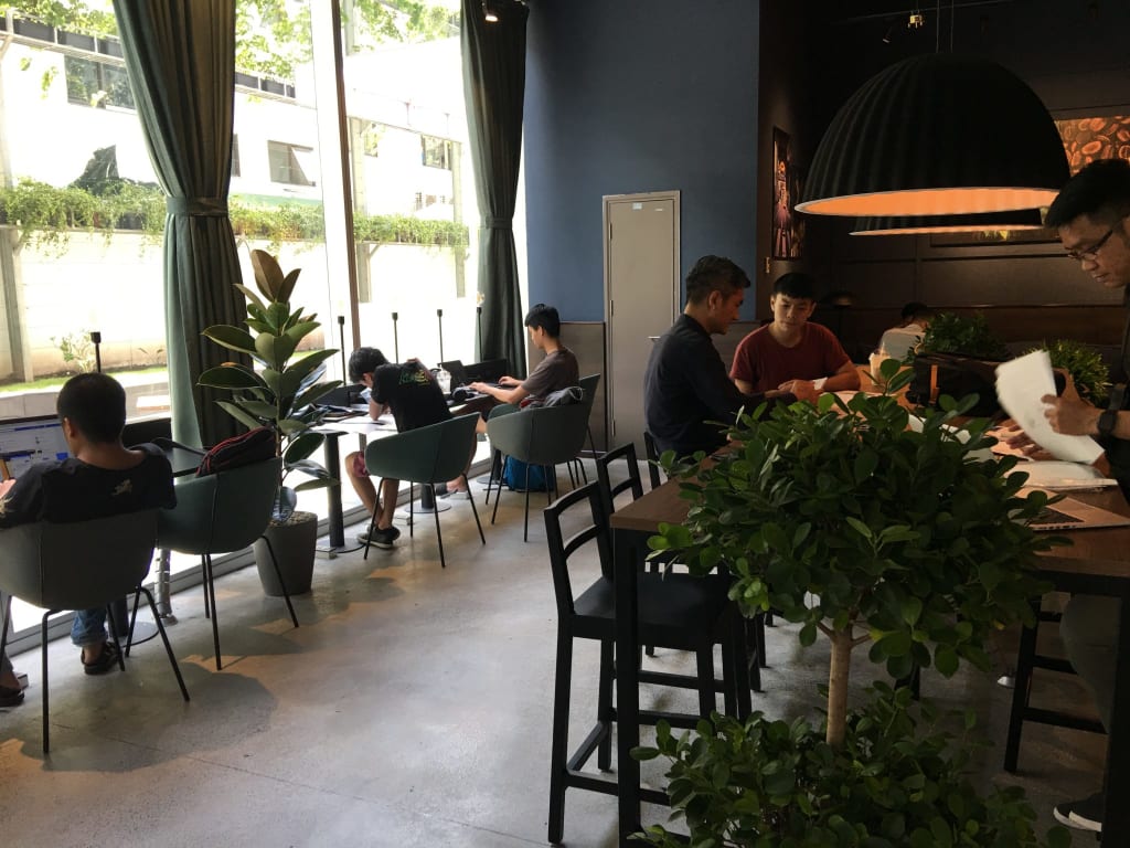 Wayne's Coffee working area