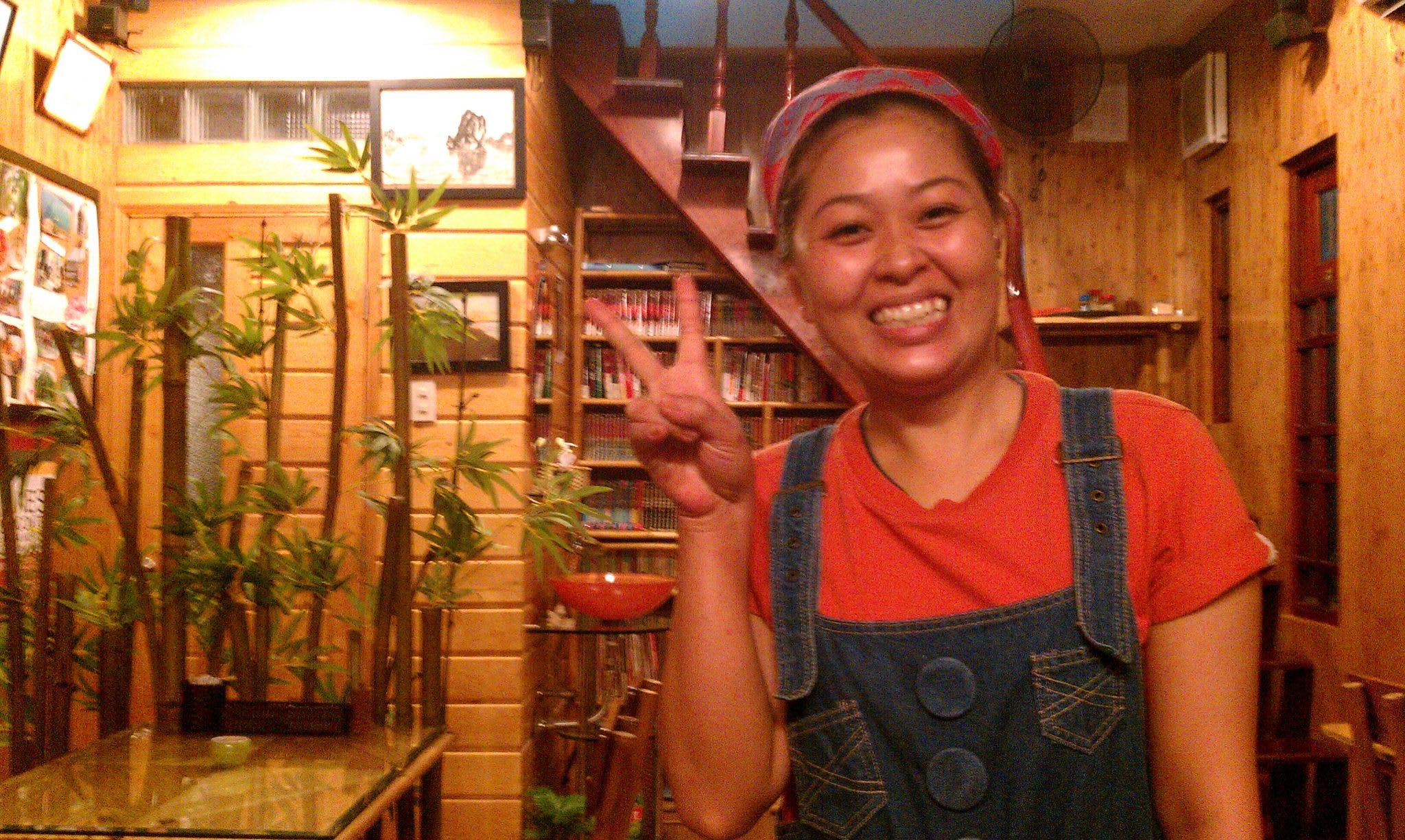 Friendly waitress at Curry Shika