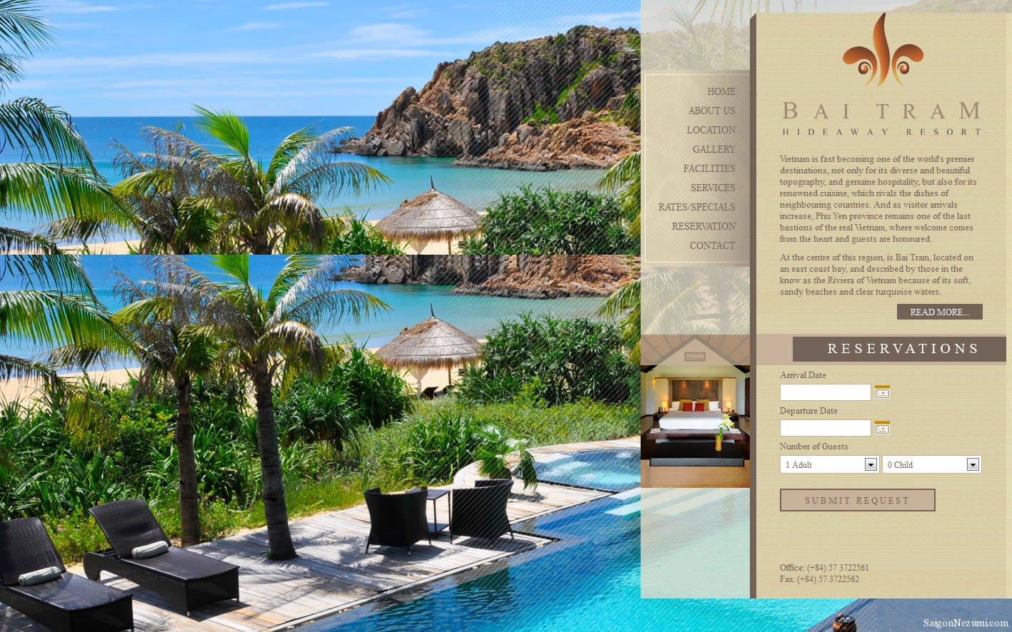 Bai Tram Resort Joomla theme by Viivue