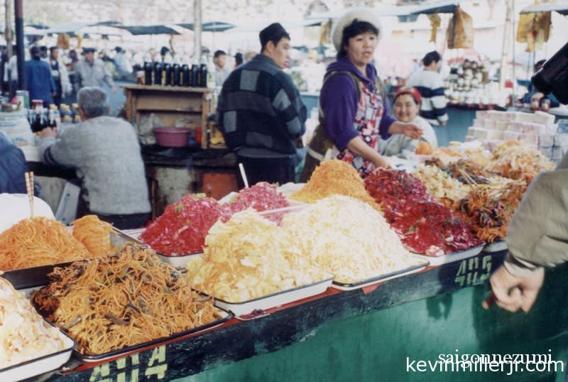 Korean Salads at the Osh Bazaar - Bishkek, Kyrgyzstan