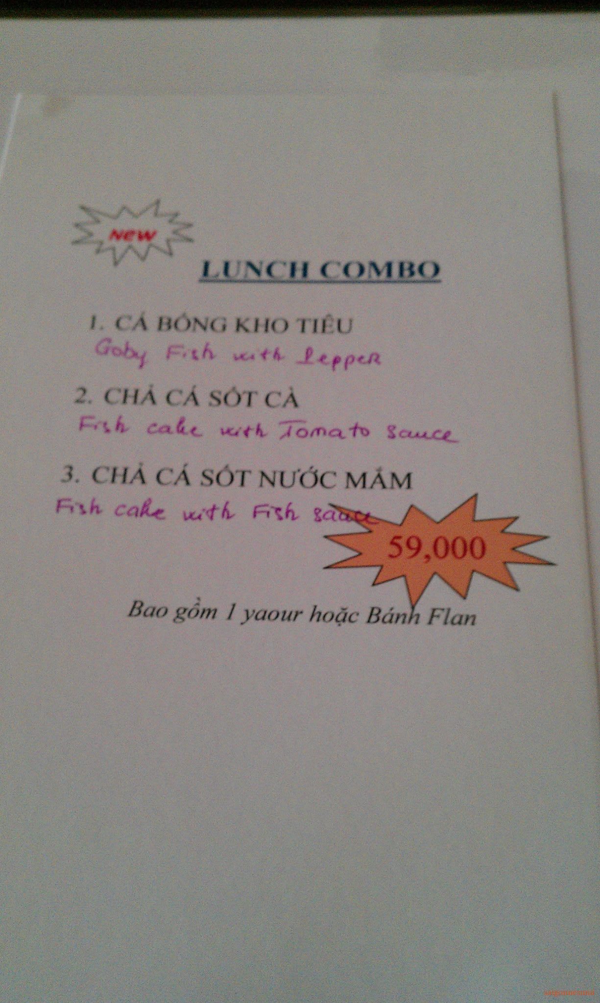 Eleven Cafe Lunch Menu