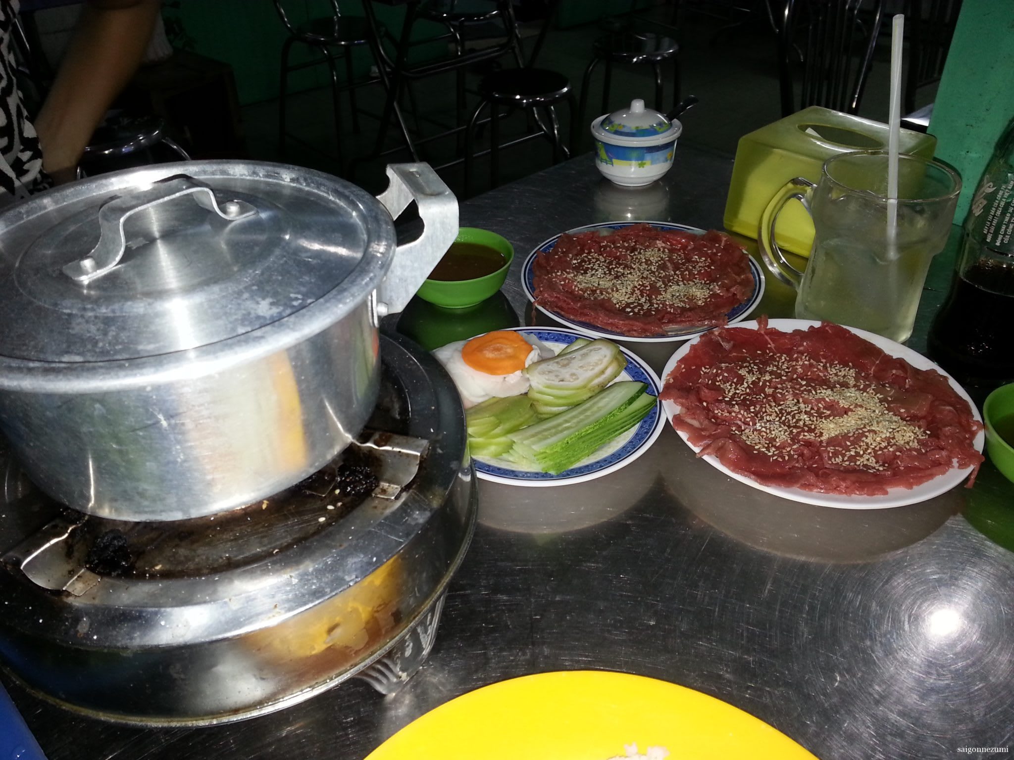 Beef about to be cooked