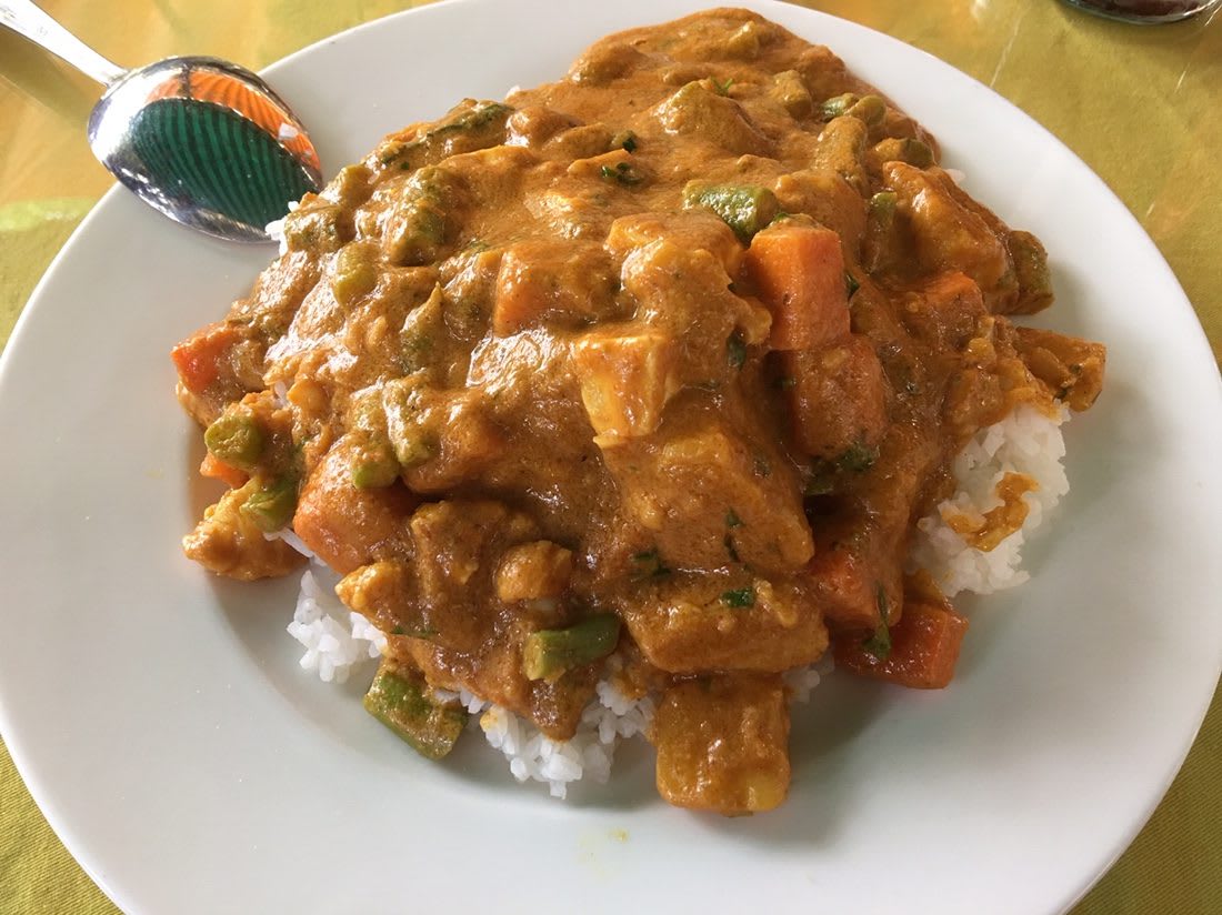 Vegetable curry rice at Babas Kitchen Thao Dien in Saigon, Vietnam 