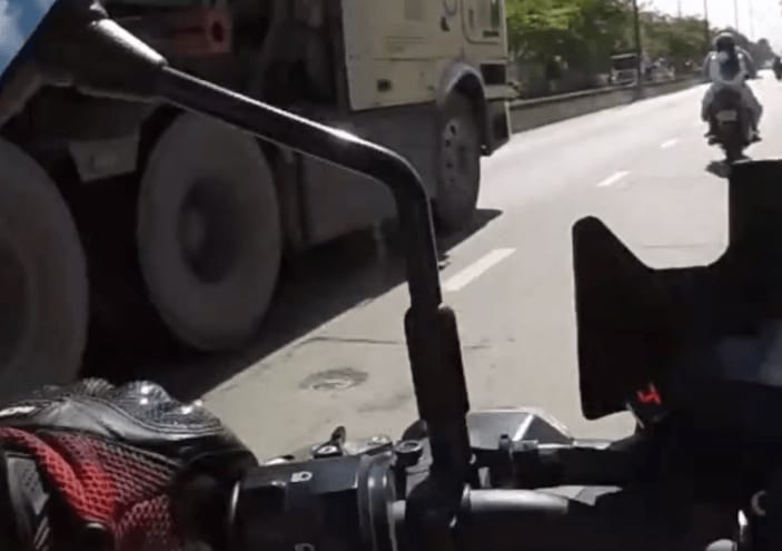 Water spray from truck in Vietnam