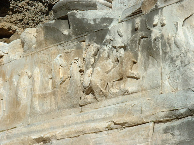 Greek Amphitheater Ruins in Side, Turkey.