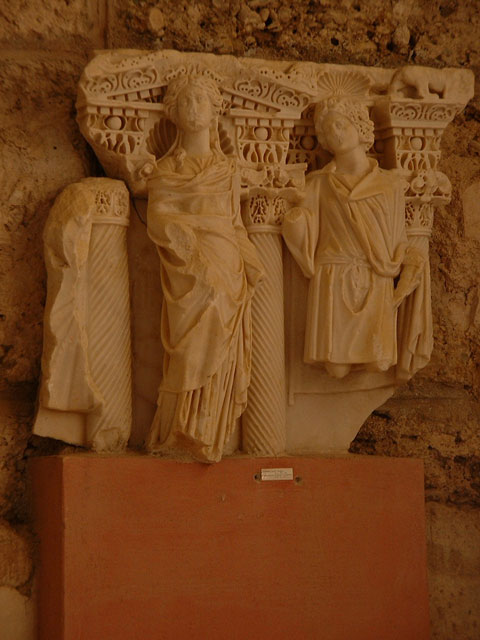 Greek Amphitheater Ruins Museum in Side, Turkey.