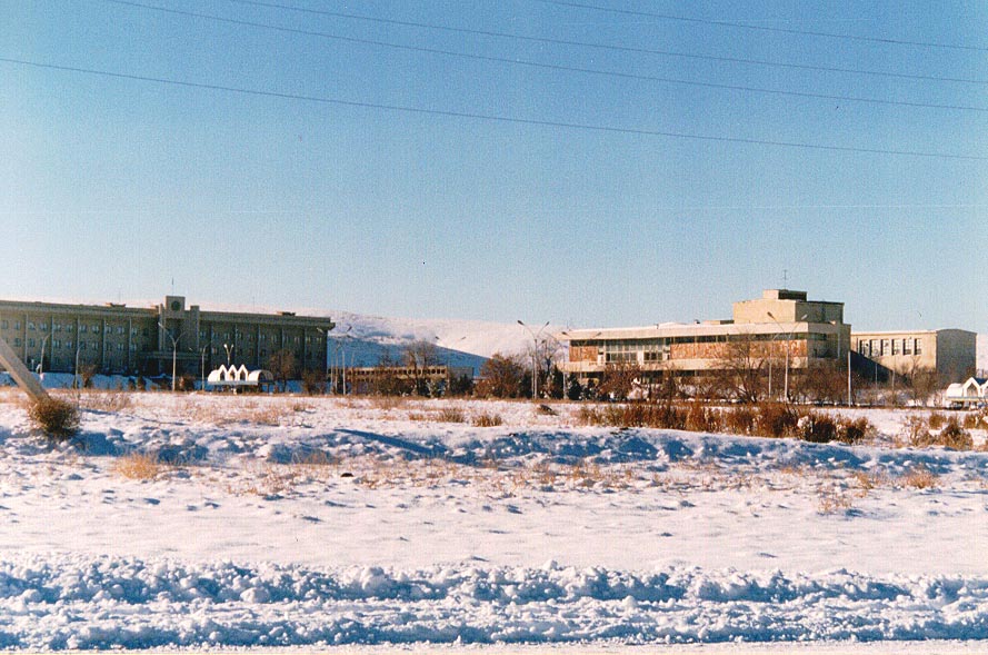 The Akimat and Palace of Culture in Winter, 1997