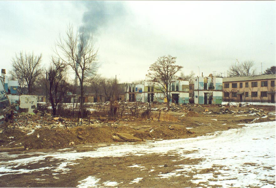 More demolished apartments in Karatau (1997)