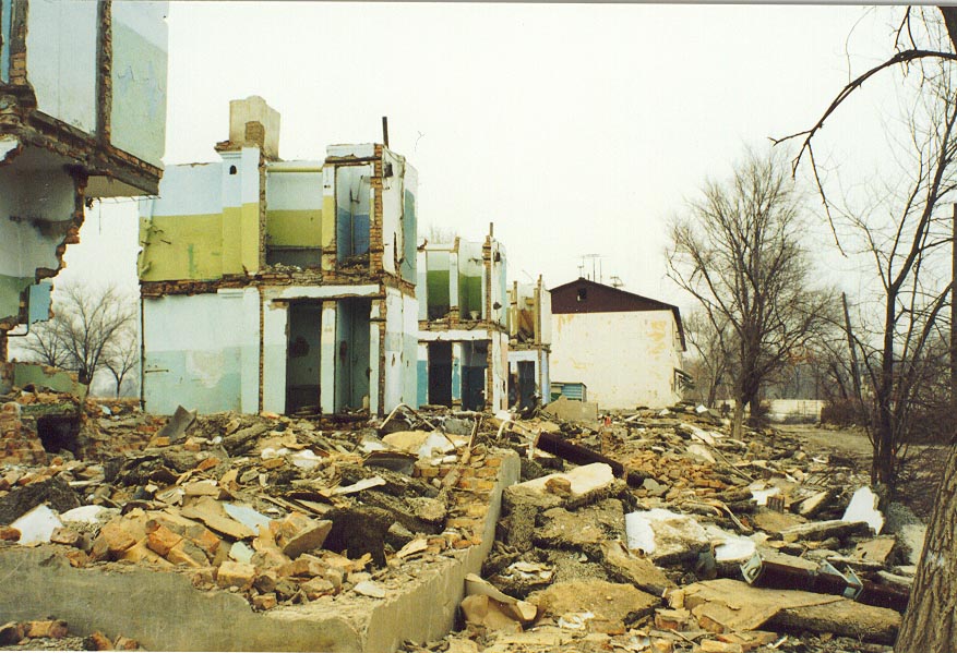 Demolished apartments in Karatau (1997)