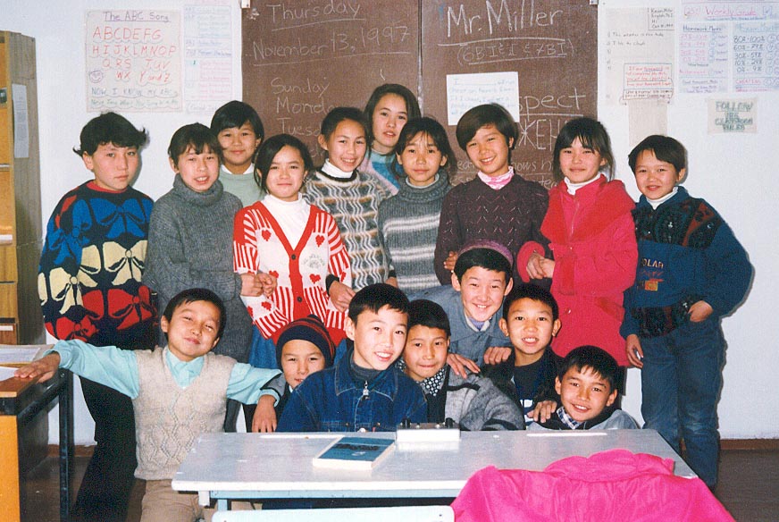 Grade 6A students at the Karatau Lyceum (Karatau, Kazakhstan)