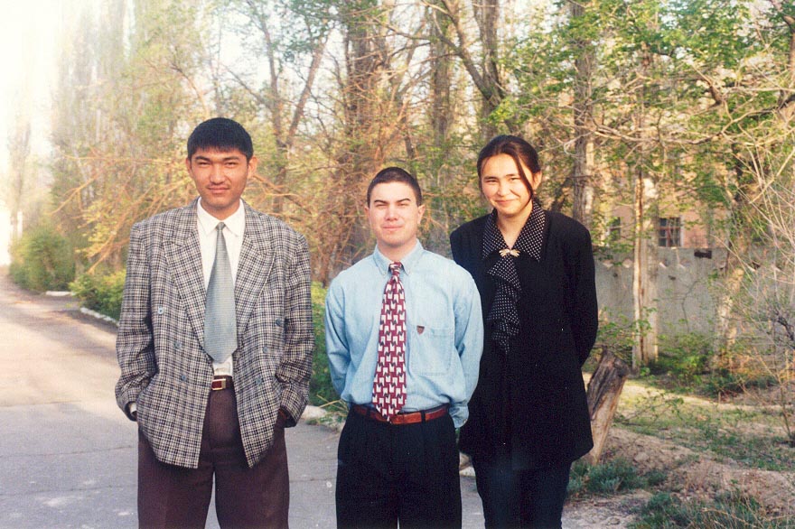 Gulzhan, my Kazakh host sister on the right, in Karatau, Kazakhstan.