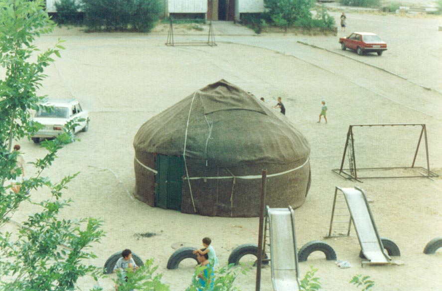 Kazakh yurt in Kapchagay, Kazakhstan.