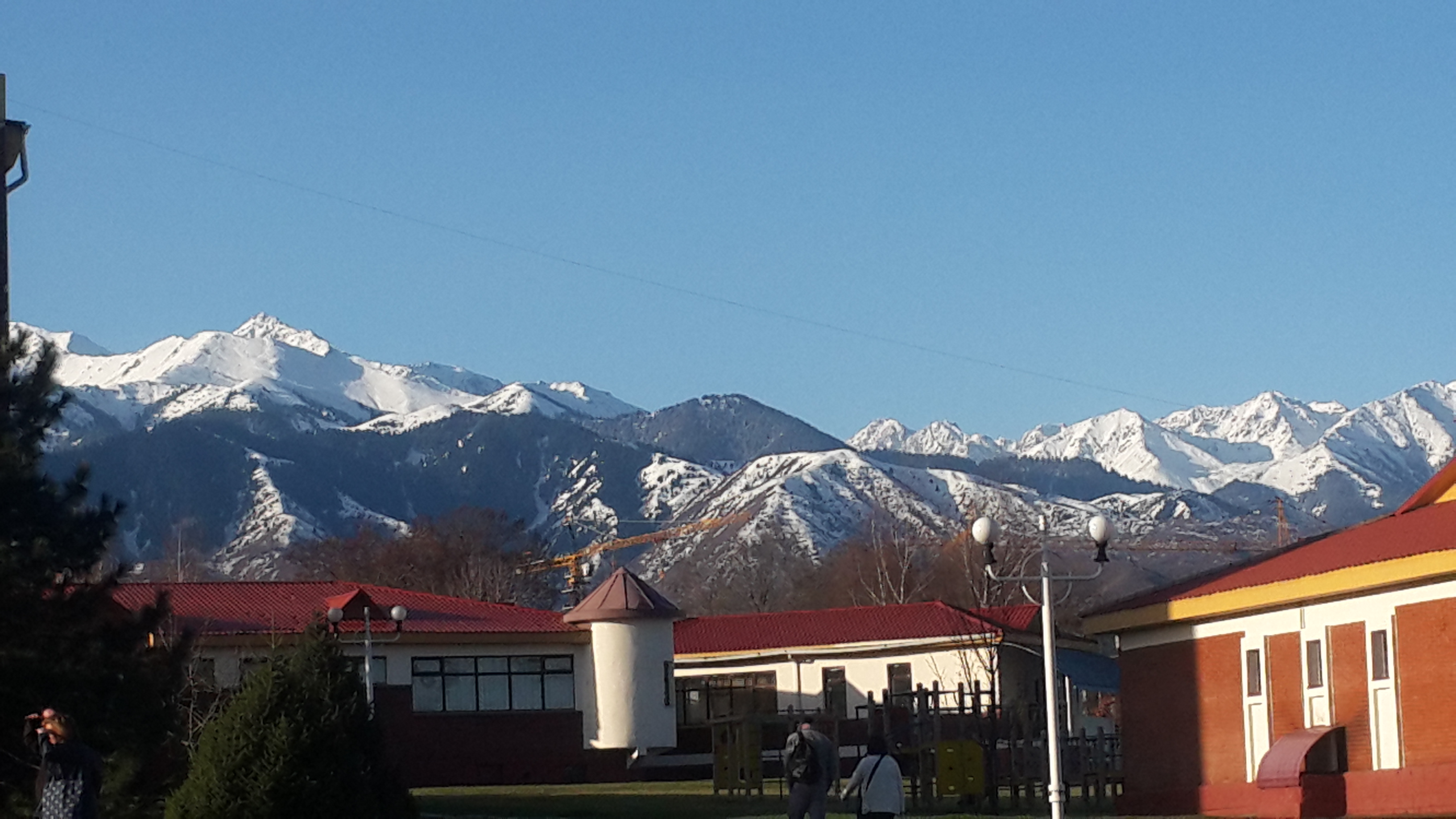 Alatau Mountains from Miras International School in Almaty, Kazakhstan.