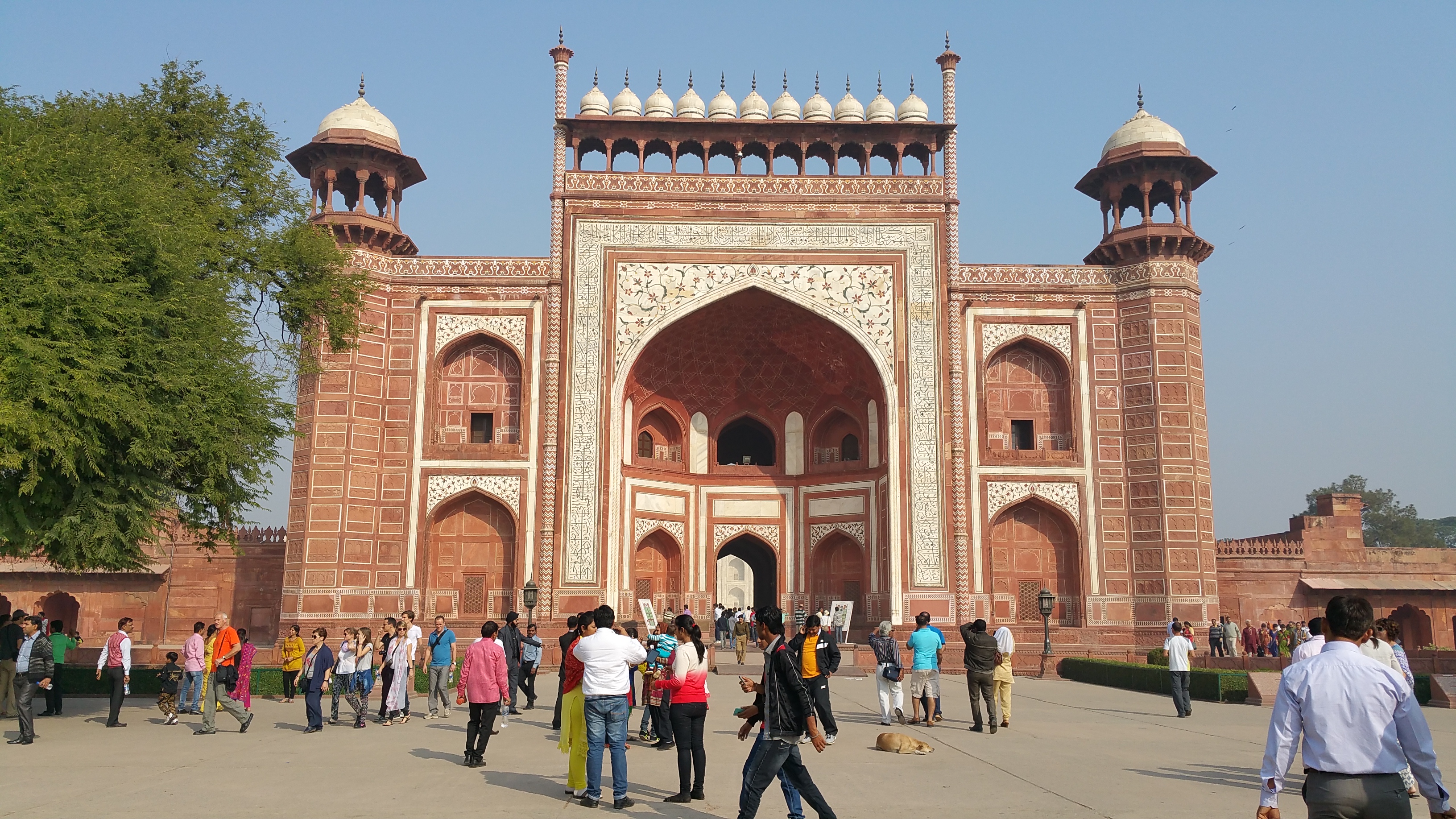 Entrance of the Taj Mahal, Agra, India.