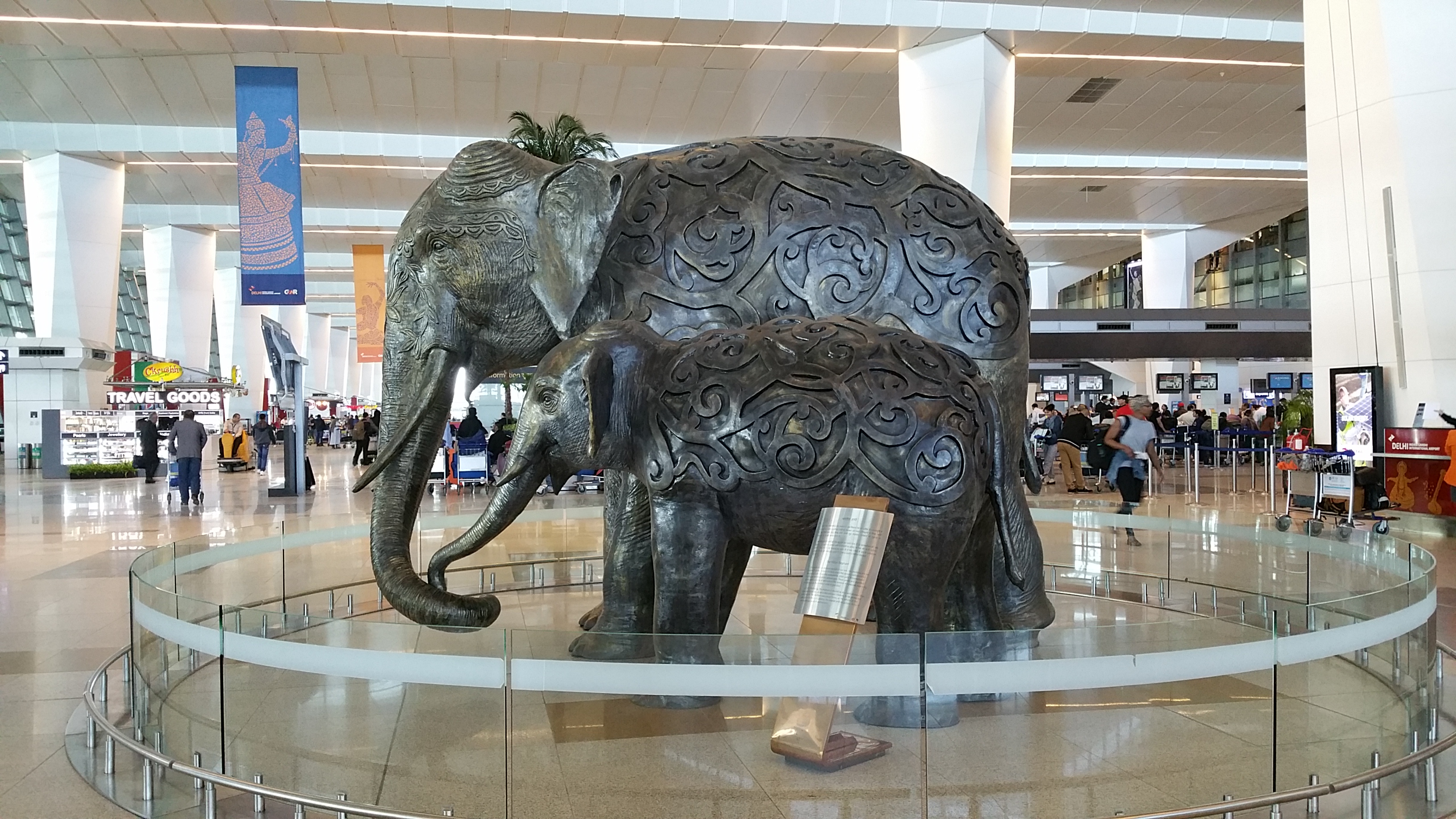 Elephant statue at the New Dehli International Airport, New Dehli, India.