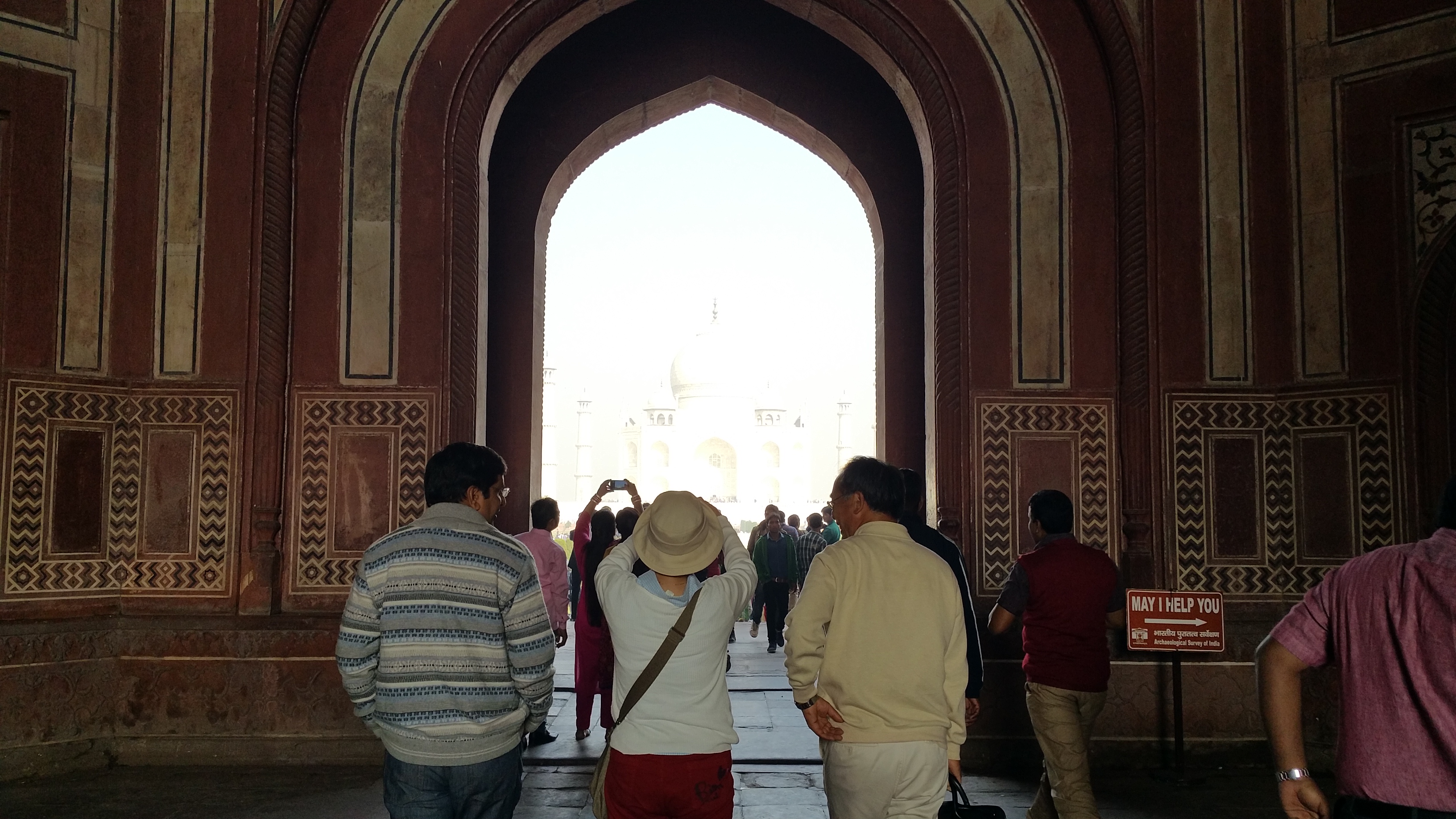 Entrance of the Taj Mahal, Agra, India.