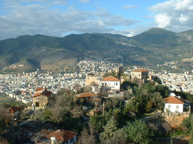 View of Alanya from the Suleymaniye Camii in Alanya, Turkey.