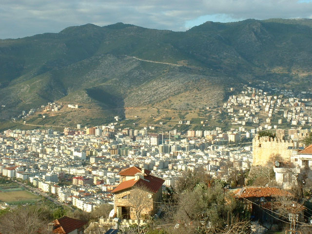 View of Alanya from the Suleymaniye Camii in Alanya, Turkey.