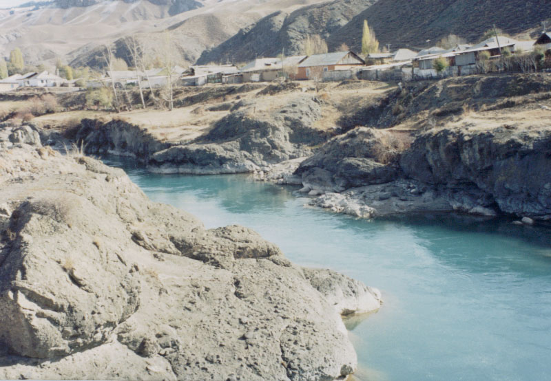 Naryn River, Naryn, Kyrgyzstan.