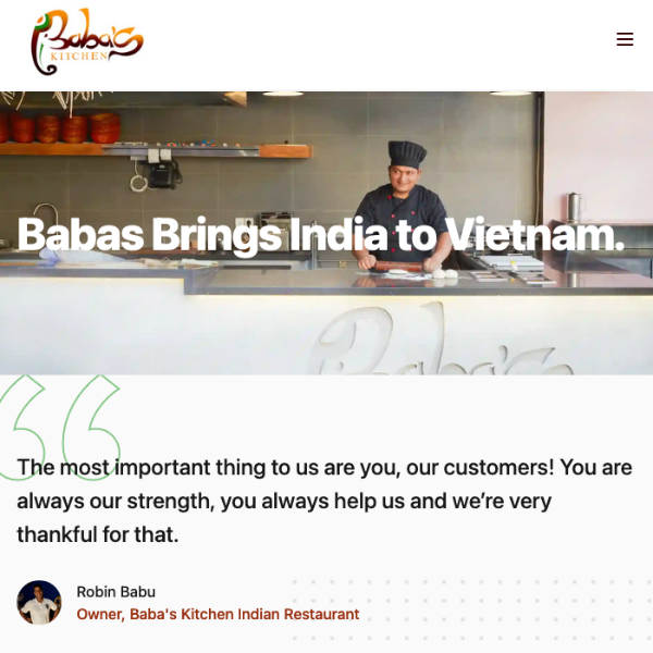 Baba's Kitchen Baba's Kitchen Next.js + Tailwind CSS website.