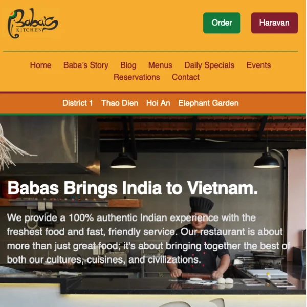 Baba's Kitchen Baba's Kitchen SvelteKit + GraphCMS + Tailwind CSS website.