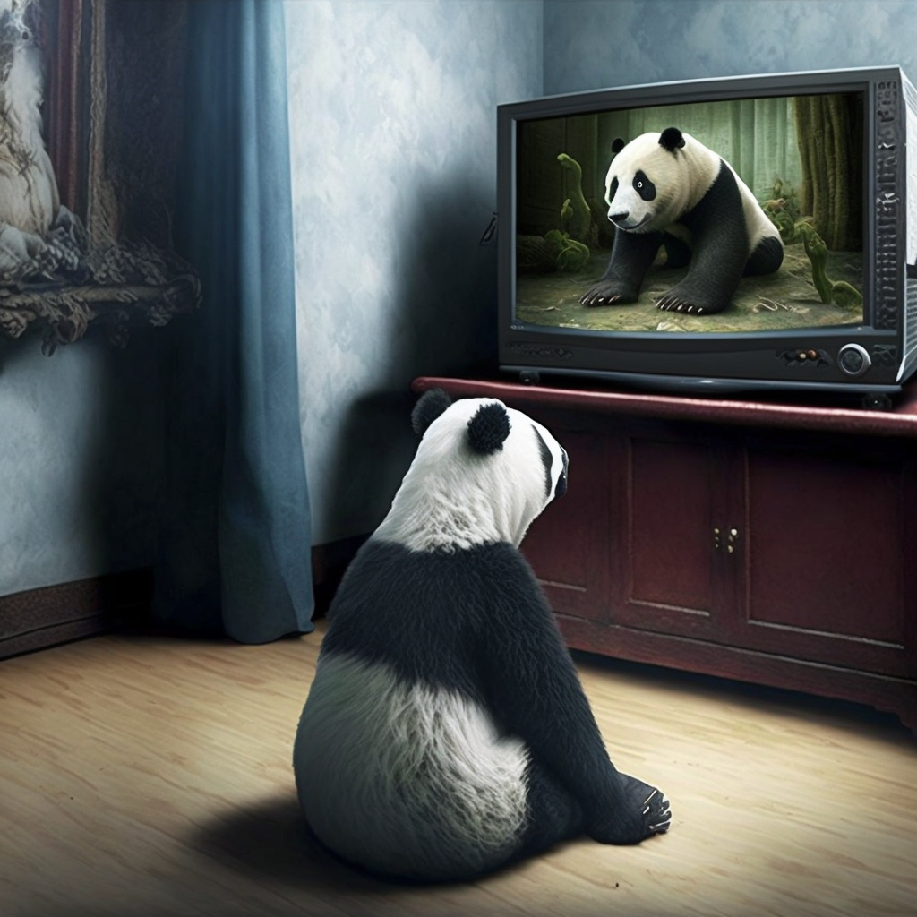 Pandas watching each other