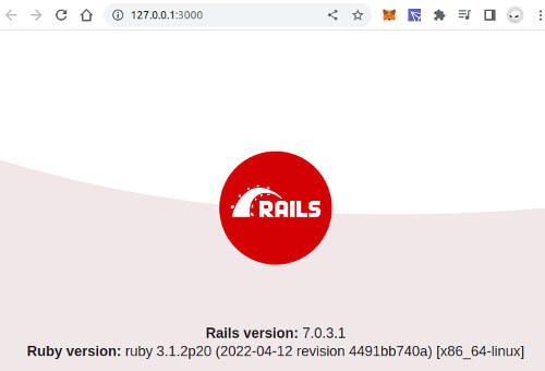 Screenshot 1 - Empty Rails app