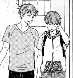 Gorou walks with Yuuji in an alleyway.