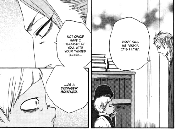 Kaim tells Dewey to stop calling him big brother because he never viewed Dewey, with his 'tainted blood', as a younger brother.