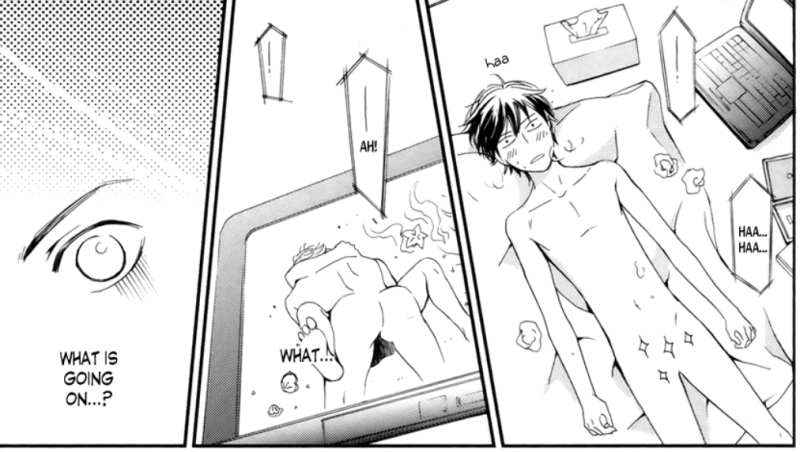Yamashita lays naked on the floor while he struggles to process nutting to Asazaki instead of Hikaru.