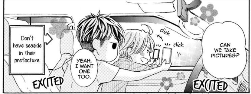 Kaiji and Yura take pictures of the ocean from Kaiji's car.