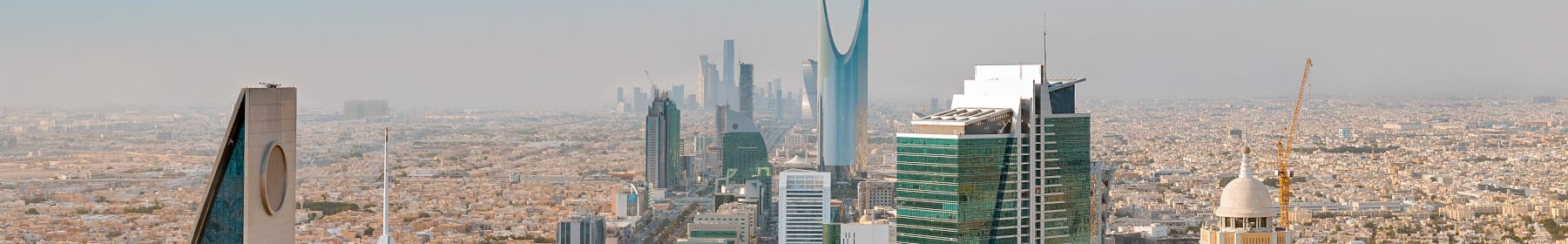 An aerial view of Riyadh after moving internationally to Saudi Arabia