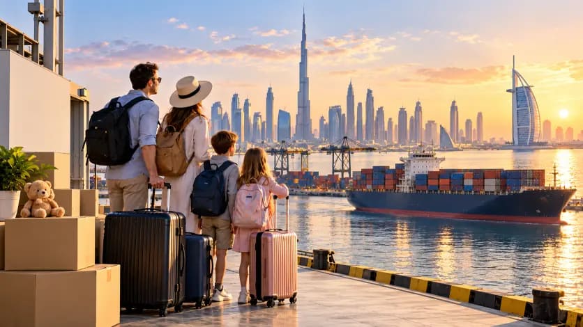A family of 4 arriving in Dubai after moving overseas