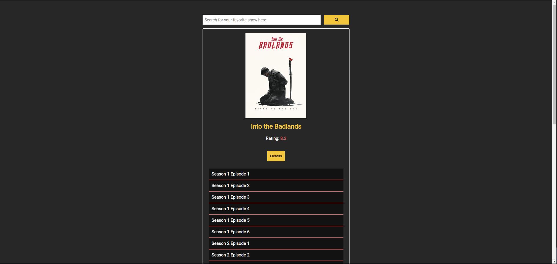 mini tv/film search demo