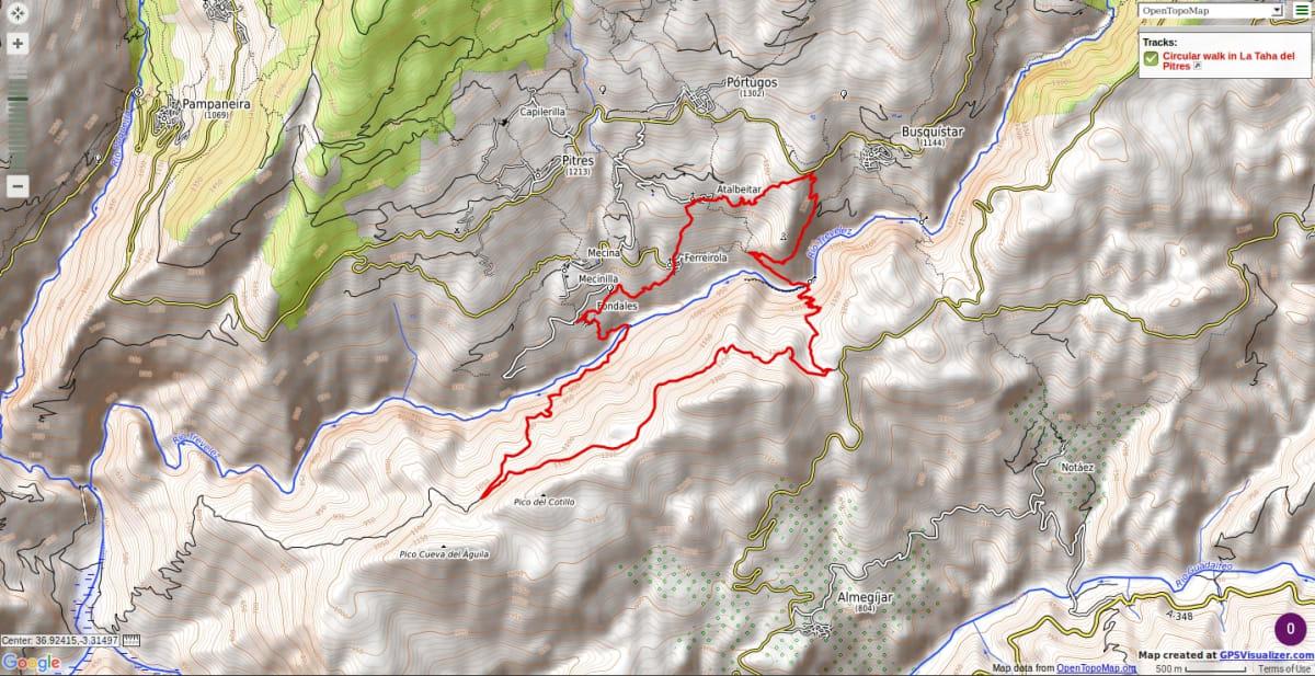 Map of trekking route