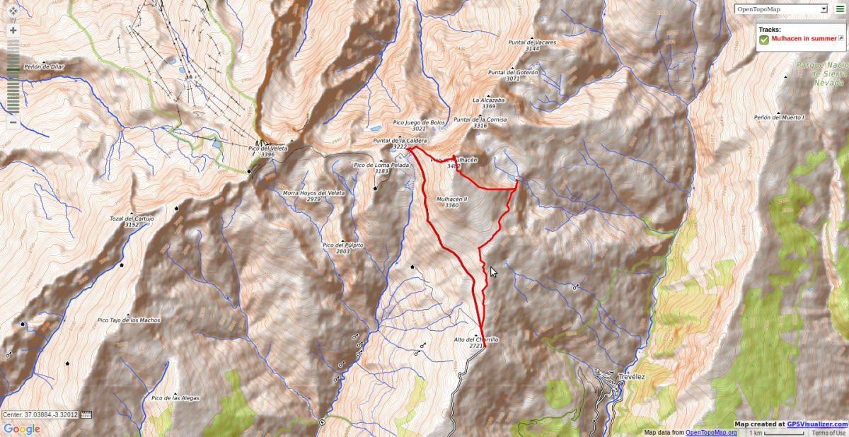 Map of trekking route