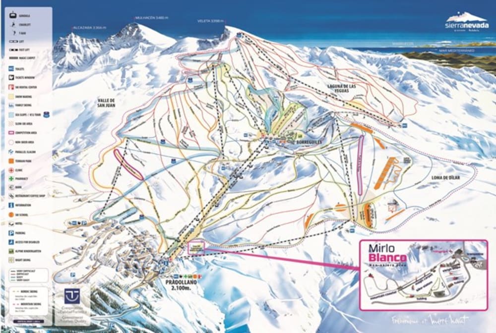 Sierra Nevada Ski Map