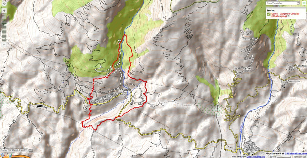 walking route round the Lanjaron Circular