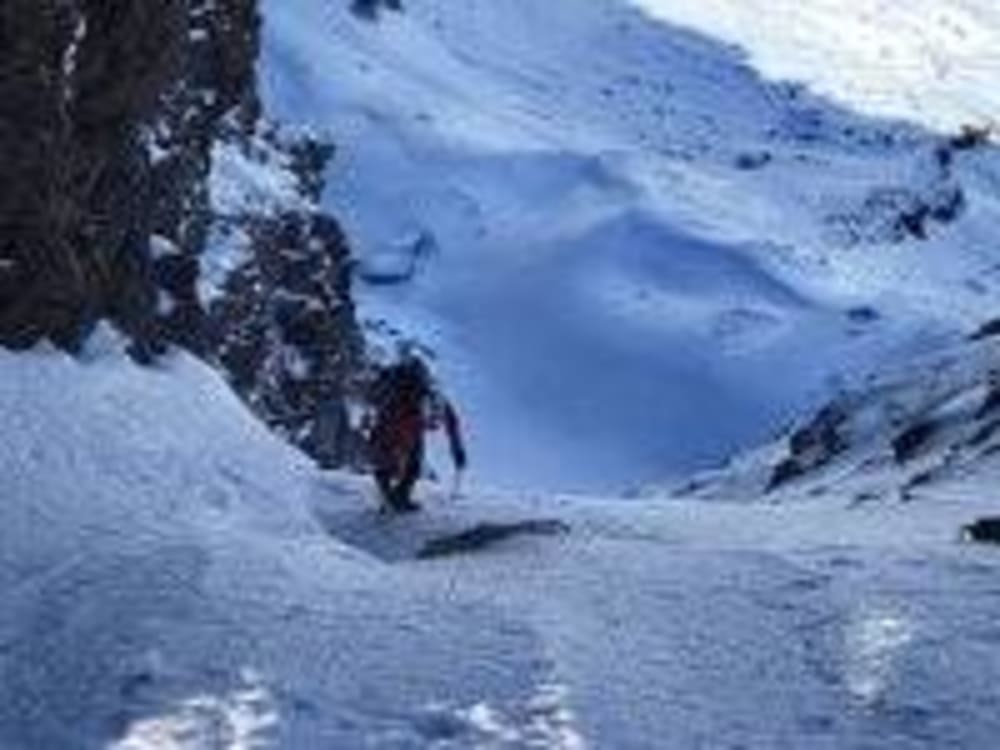 Classic mountaineering route in the Sierra Nevada