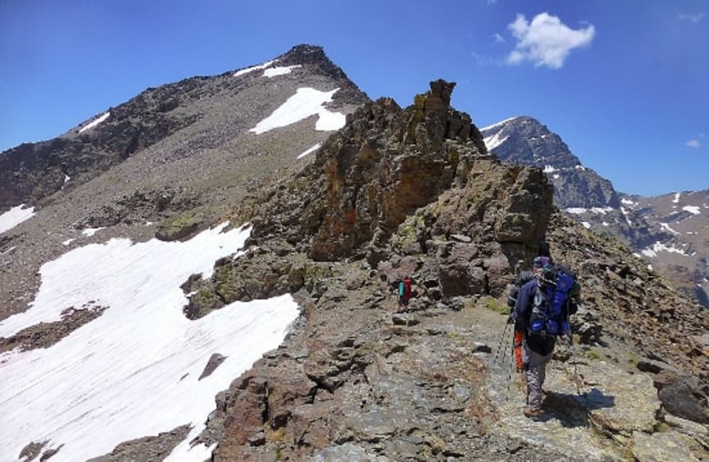 Trekking high peaks of the Sierra Nevada