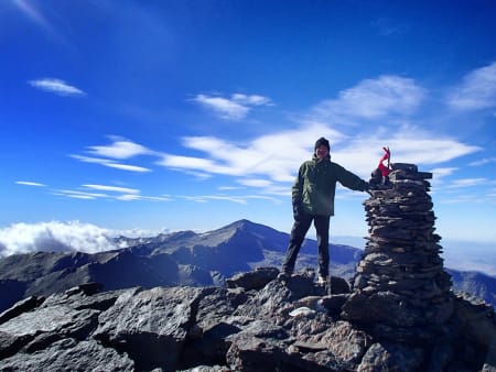 An autumn day on the summit of Alcazaba, finest peak in the Sierra Nevada