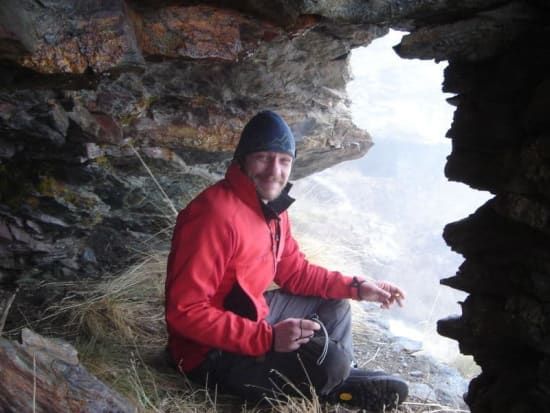 Overnight shelter in the cave