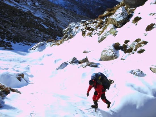 Crossing the Rio veleta