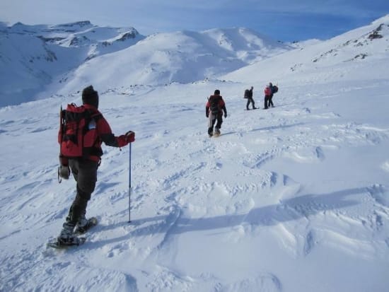 A hard days snowshoeing in the Sierra Nevada