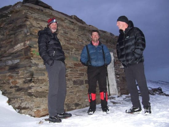 A winter evening outside the hut