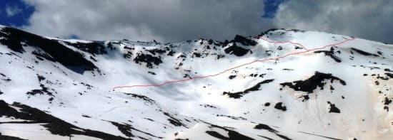 Traverses skyline R to L. Descent route shown in red